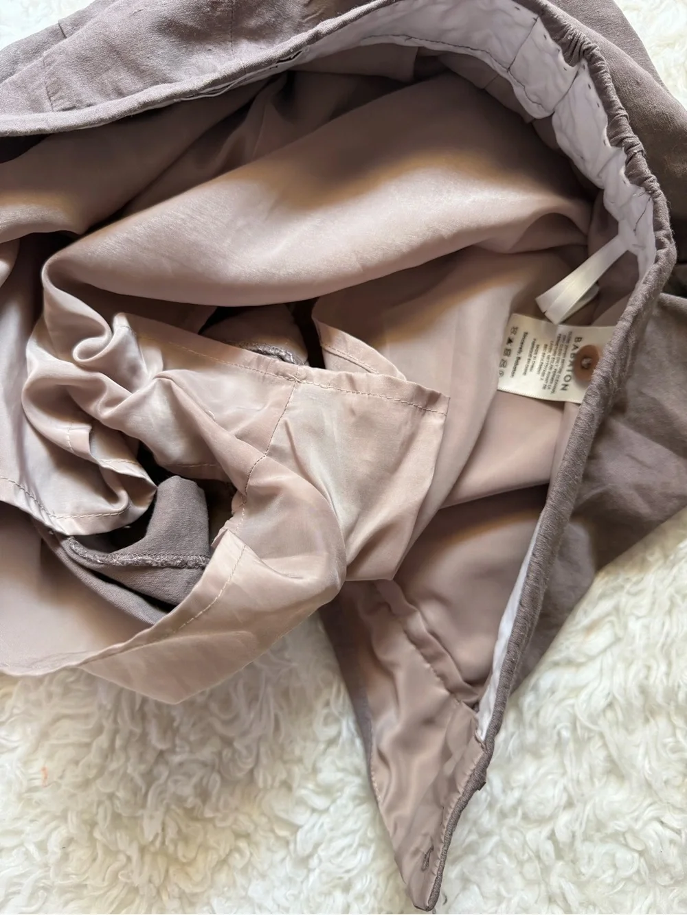 Aritzia Babaton High-Rise Chino Shorts Sable Brown Lined 10